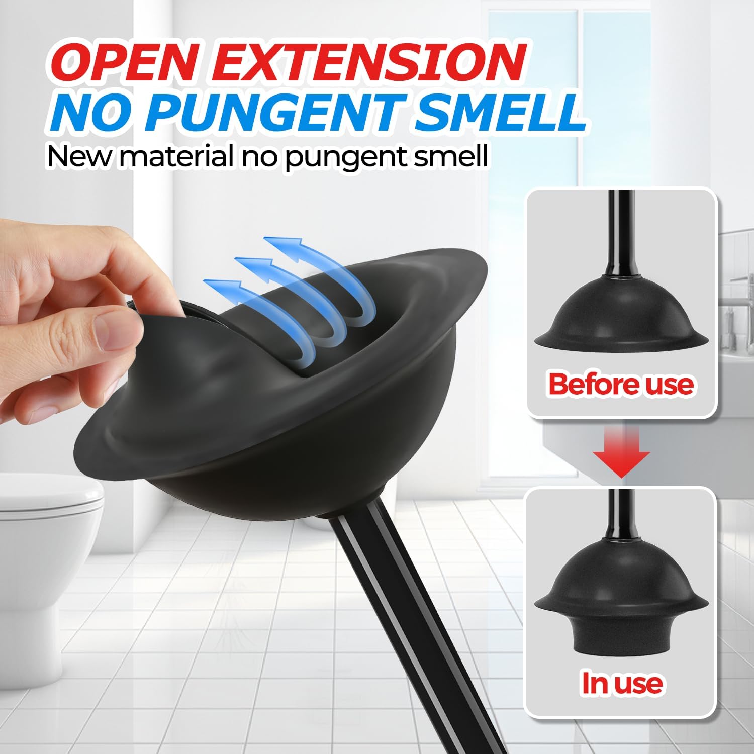 FORASTO 2Pack Toilet Plunger with Holder and Cover