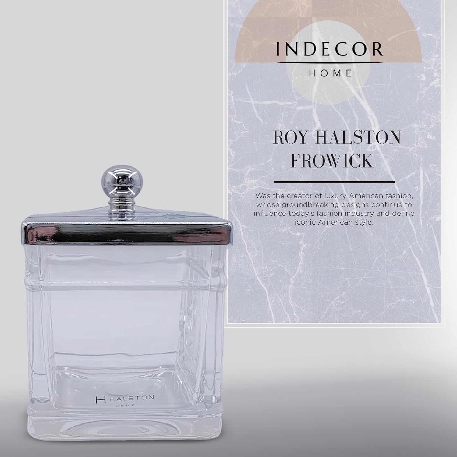 Apothecary Glass Jar with Silver Lid for Bathroom Storage