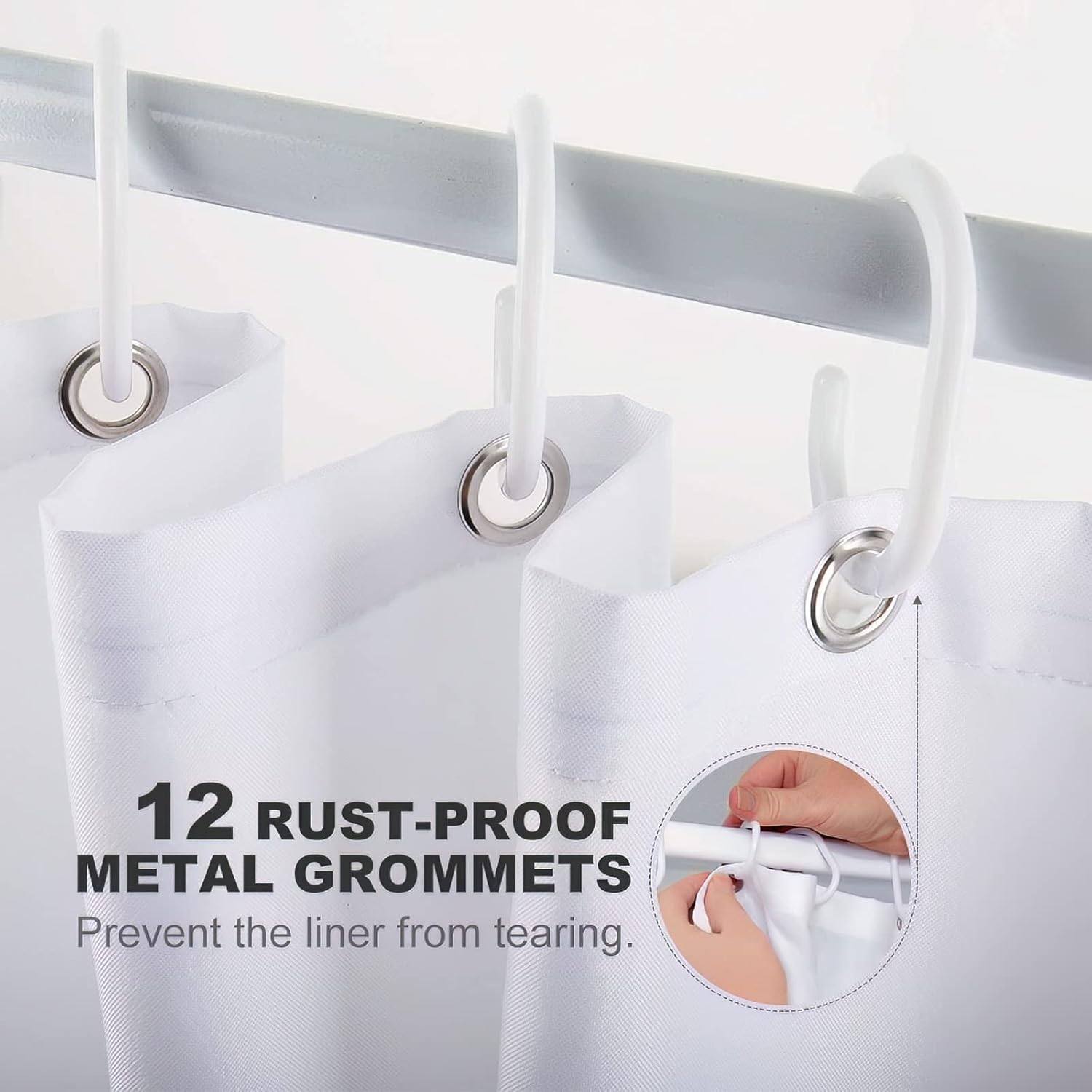 Red Skull Pattern Waterproof Shower Curtain Set with 12 Hooks