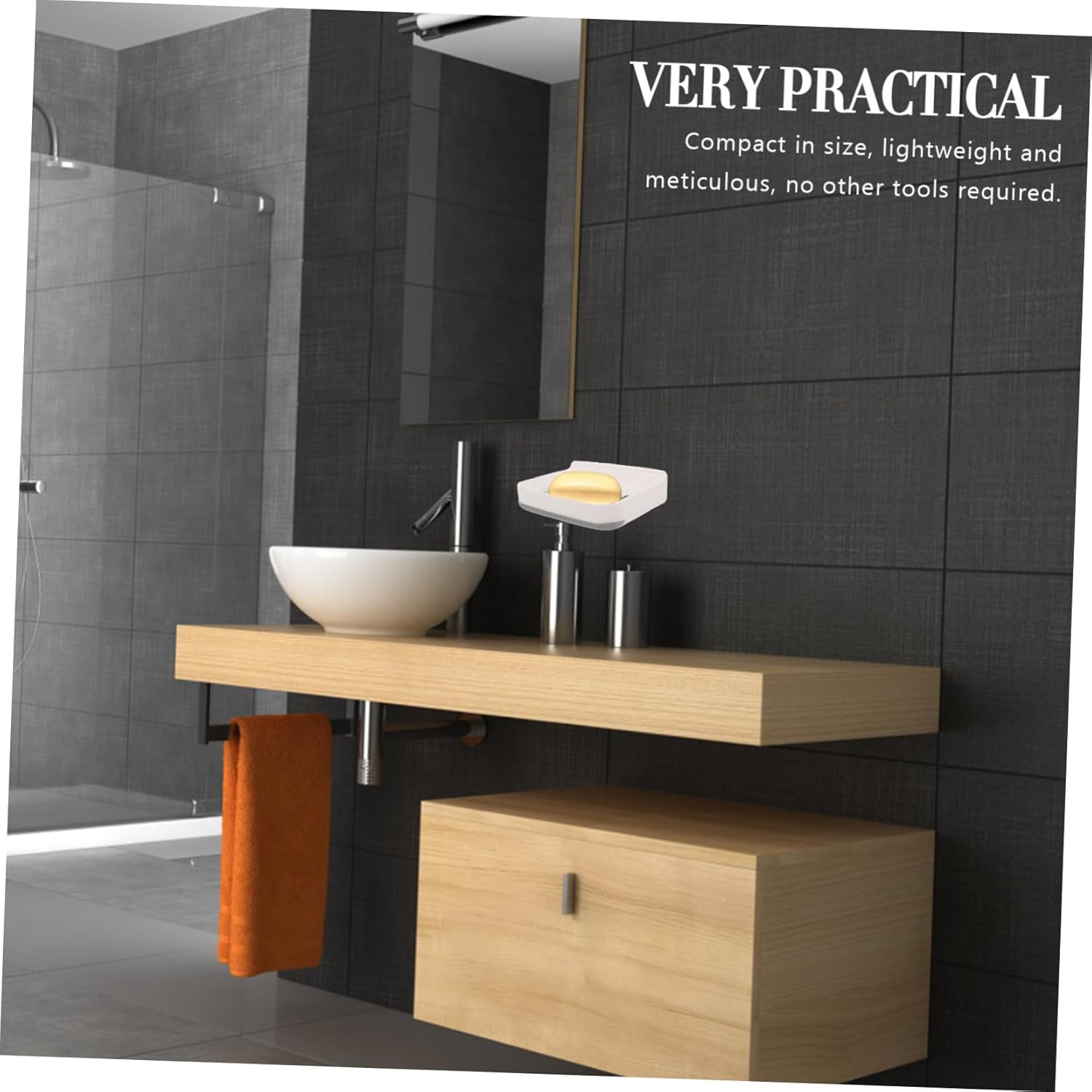 COOLHIYA 1set Absorbent Soap Dish Wall Mount Bathroom Holder