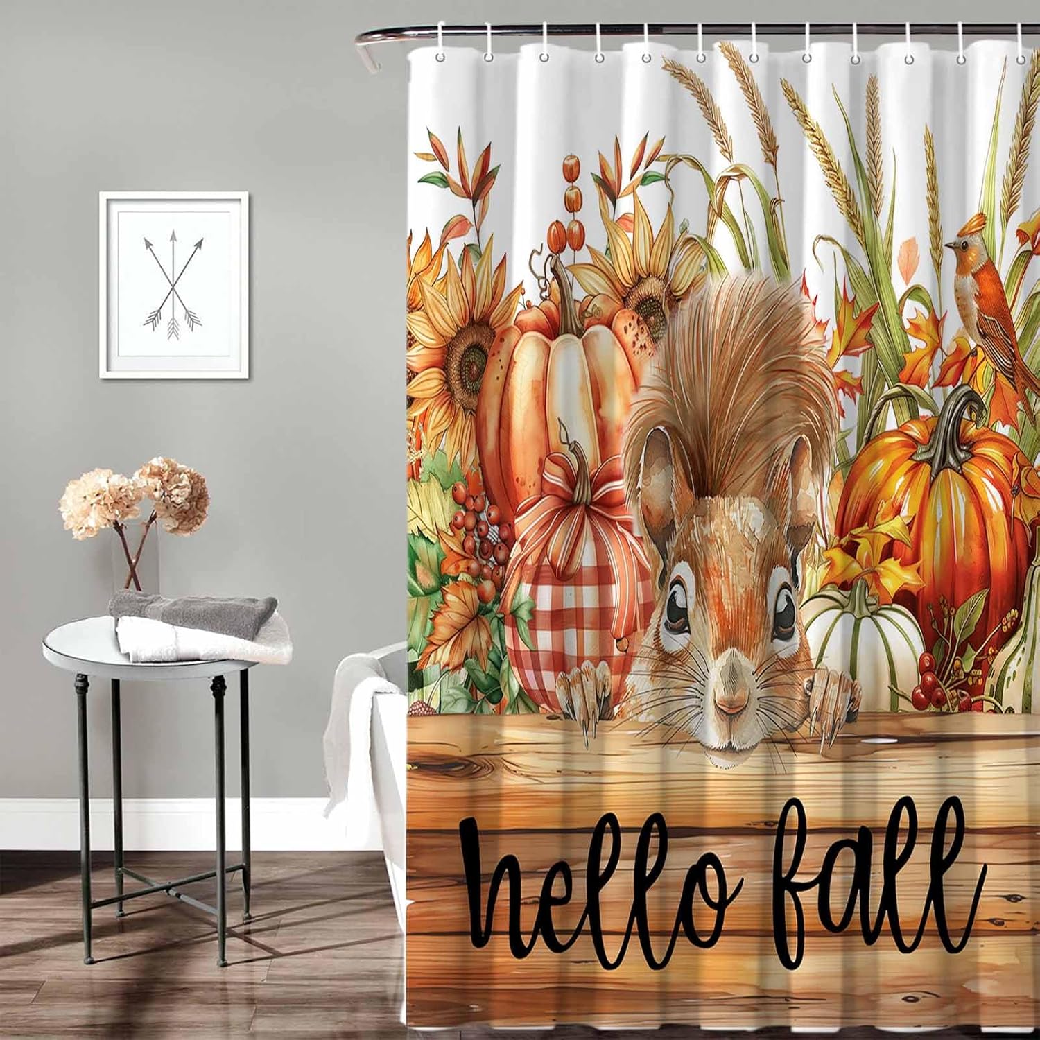 Funnywall88 72 Inches Fall Harvest Shower Curtain Set