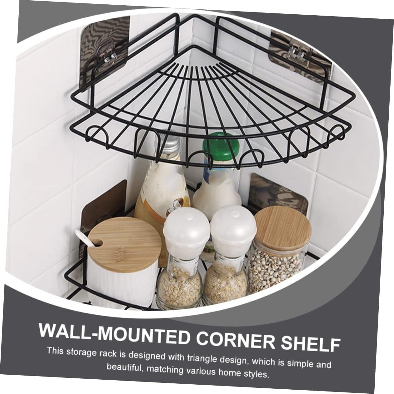COOLHIYA Wall-Mounted Shower Corner Shelf with Triangular Design
