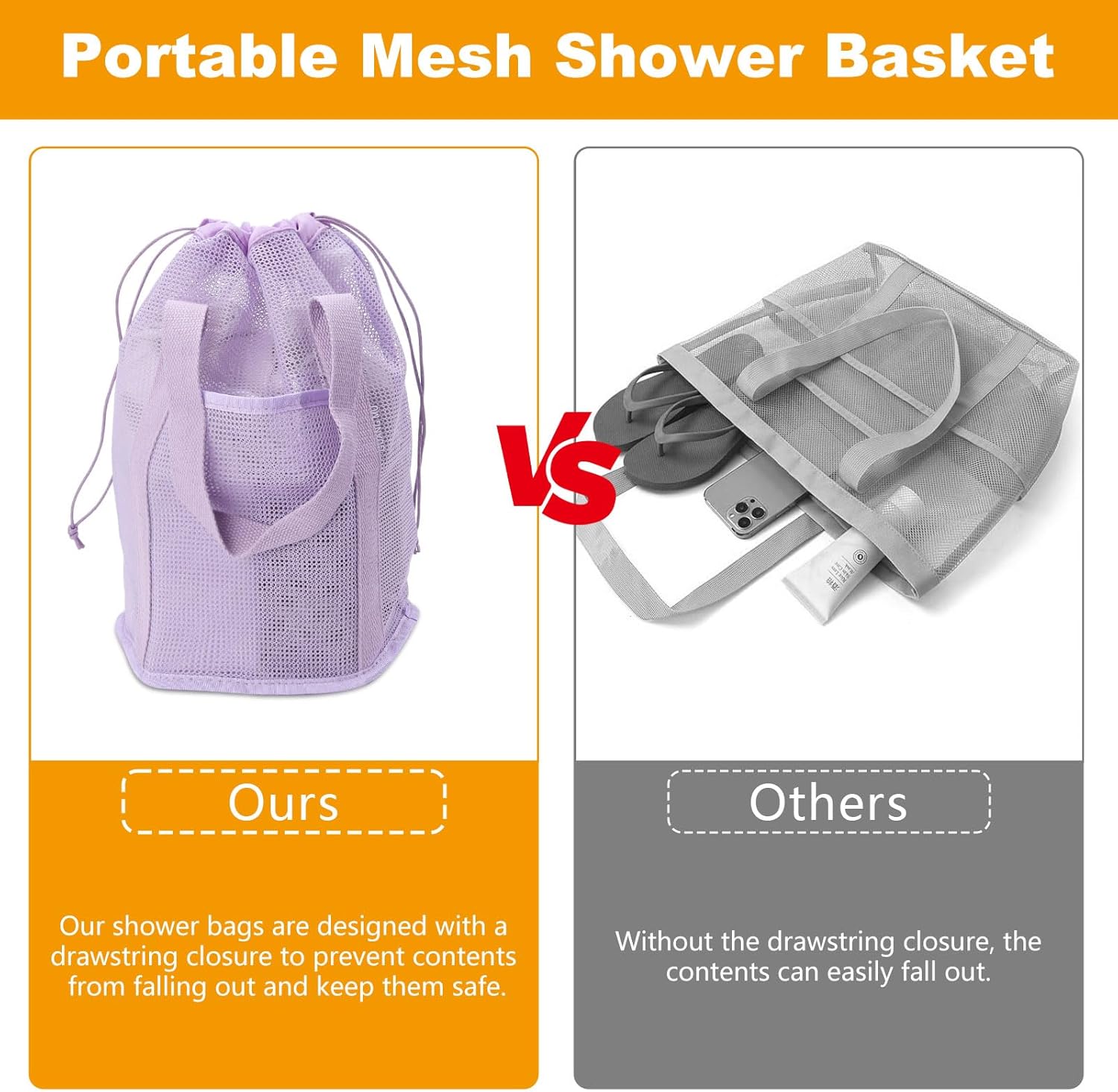 Portable Mesh Shower Caddy for Dorm Room Essentials