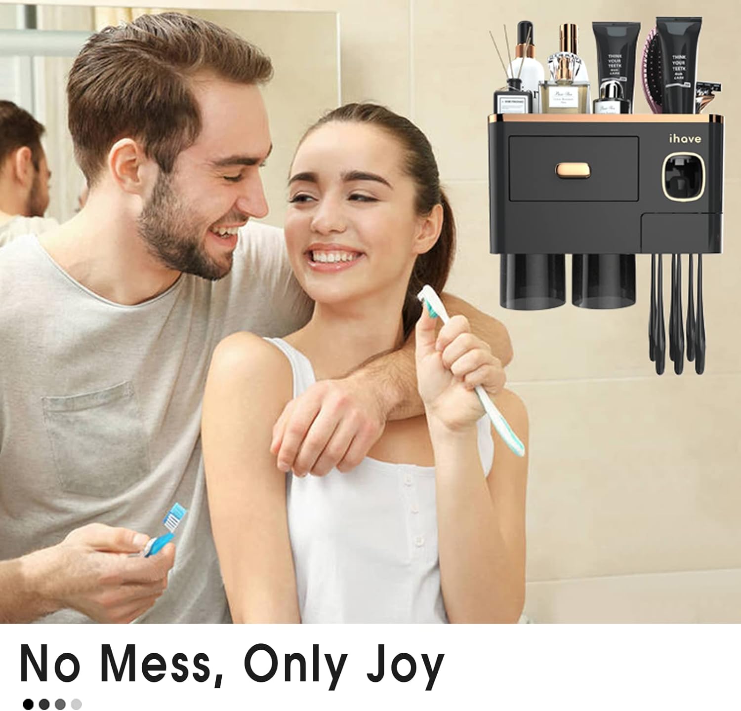 iHave Wall Toothbrush Holder with Dispenser