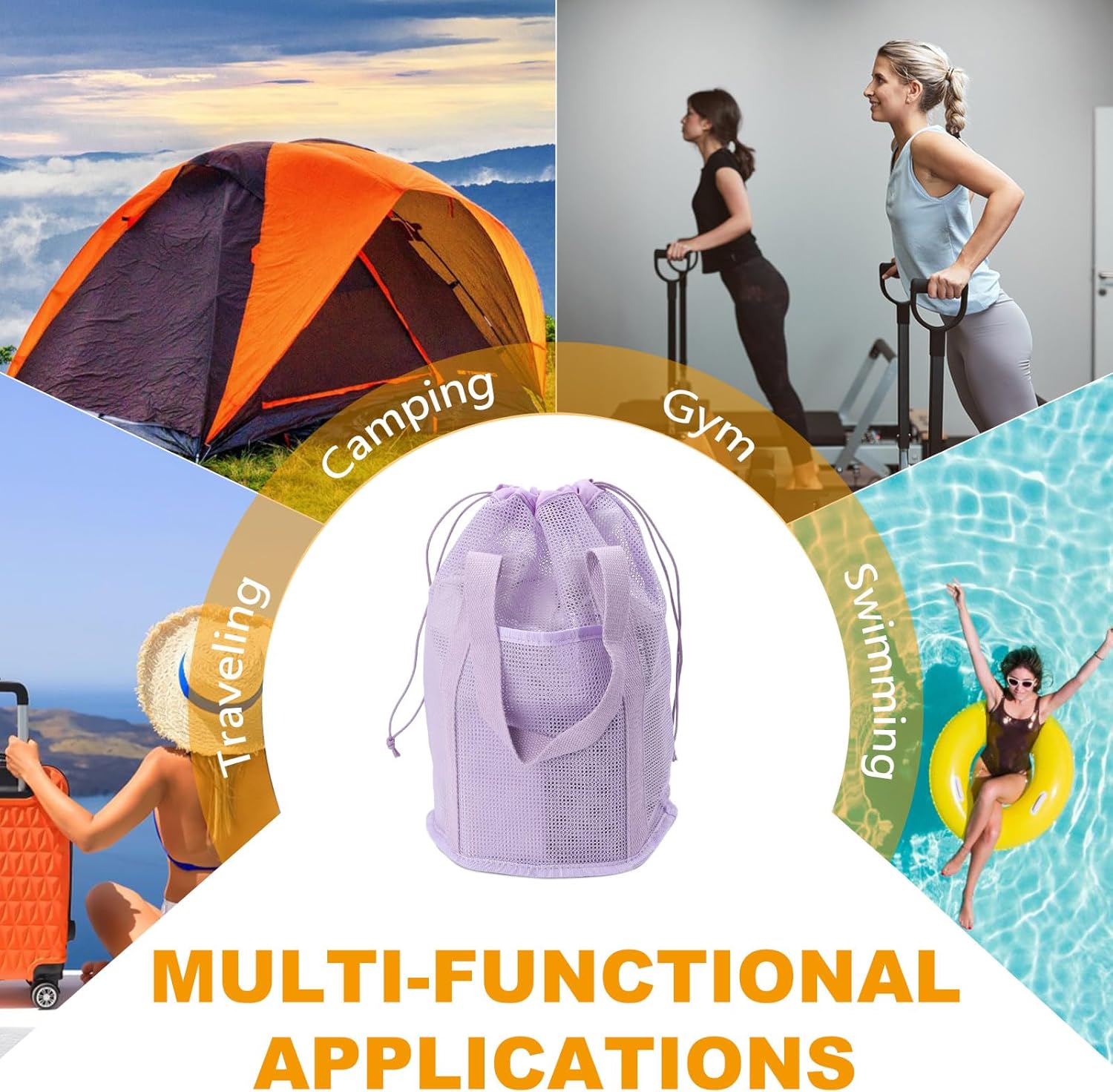 Portable Mesh Shower Caddy for Dorm Room Essentials
