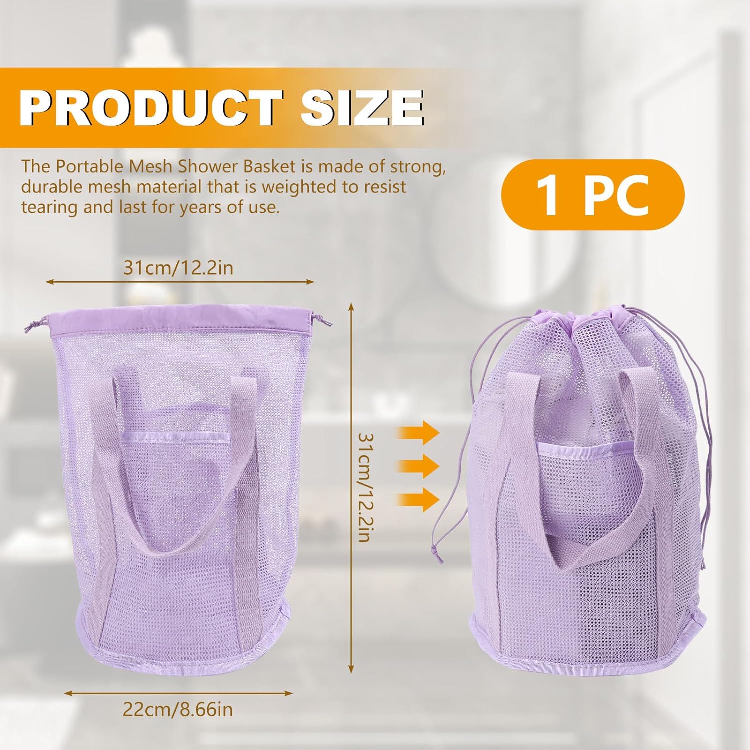 Portable Mesh Shower Caddy for Dorm Room Essentials