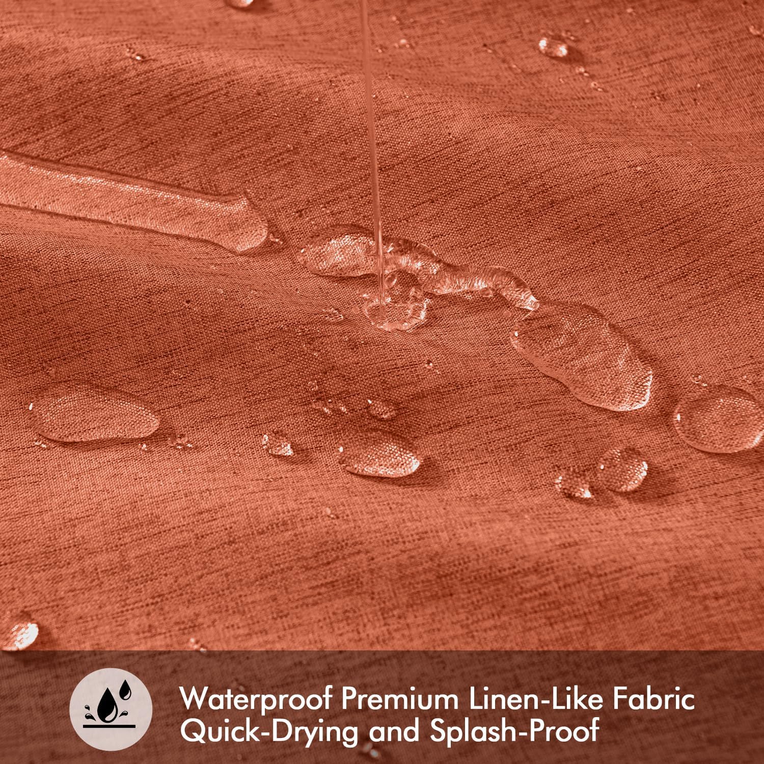 ANRODUO Extra Long Terracotta Shower Curtain Set
