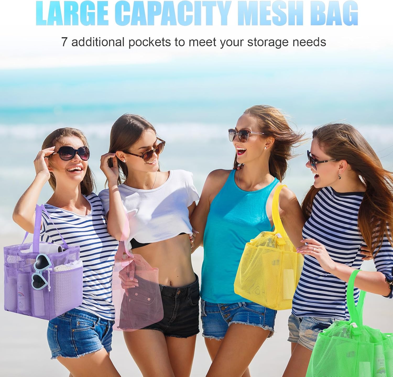 Talltalk 6-Pack Mesh Shower Caddy with 8 Pockets
