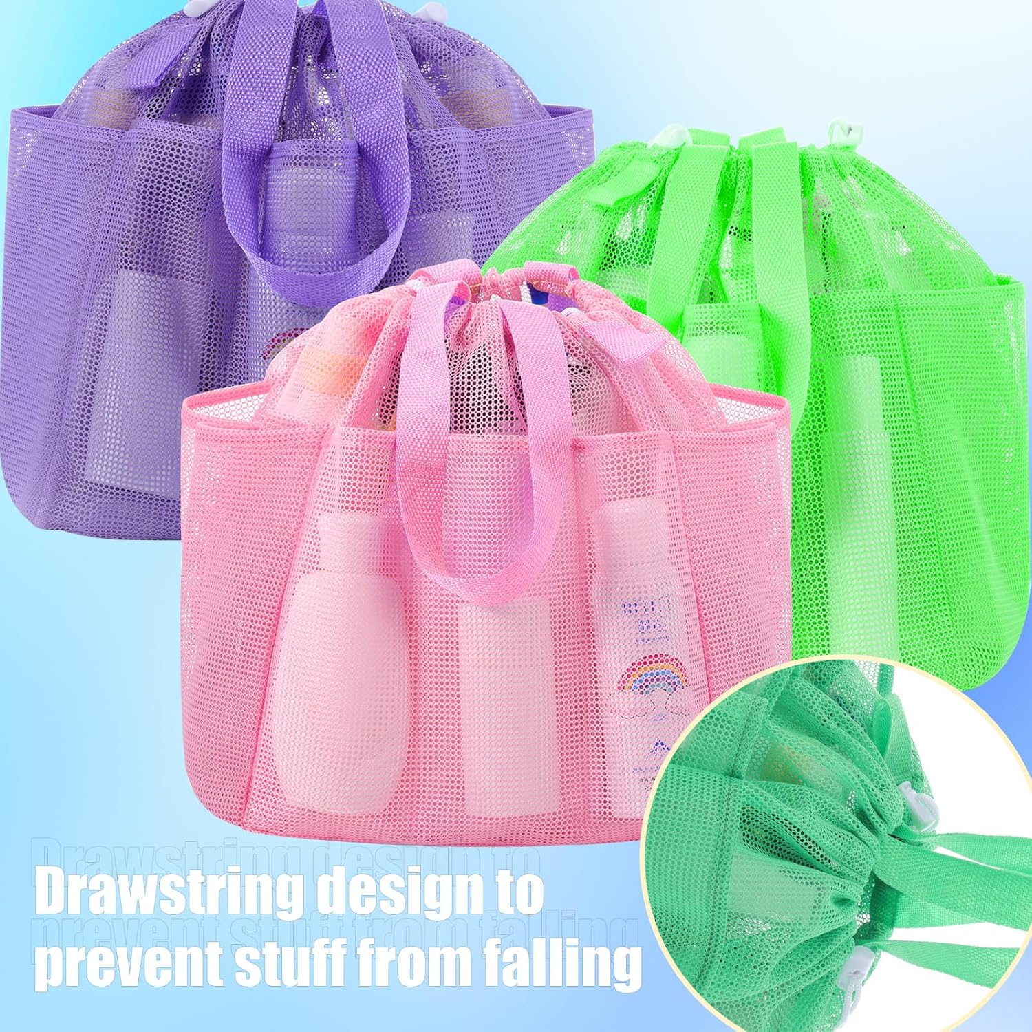 Talltalk 6-Pack Mesh Shower Caddy with 8 Pockets