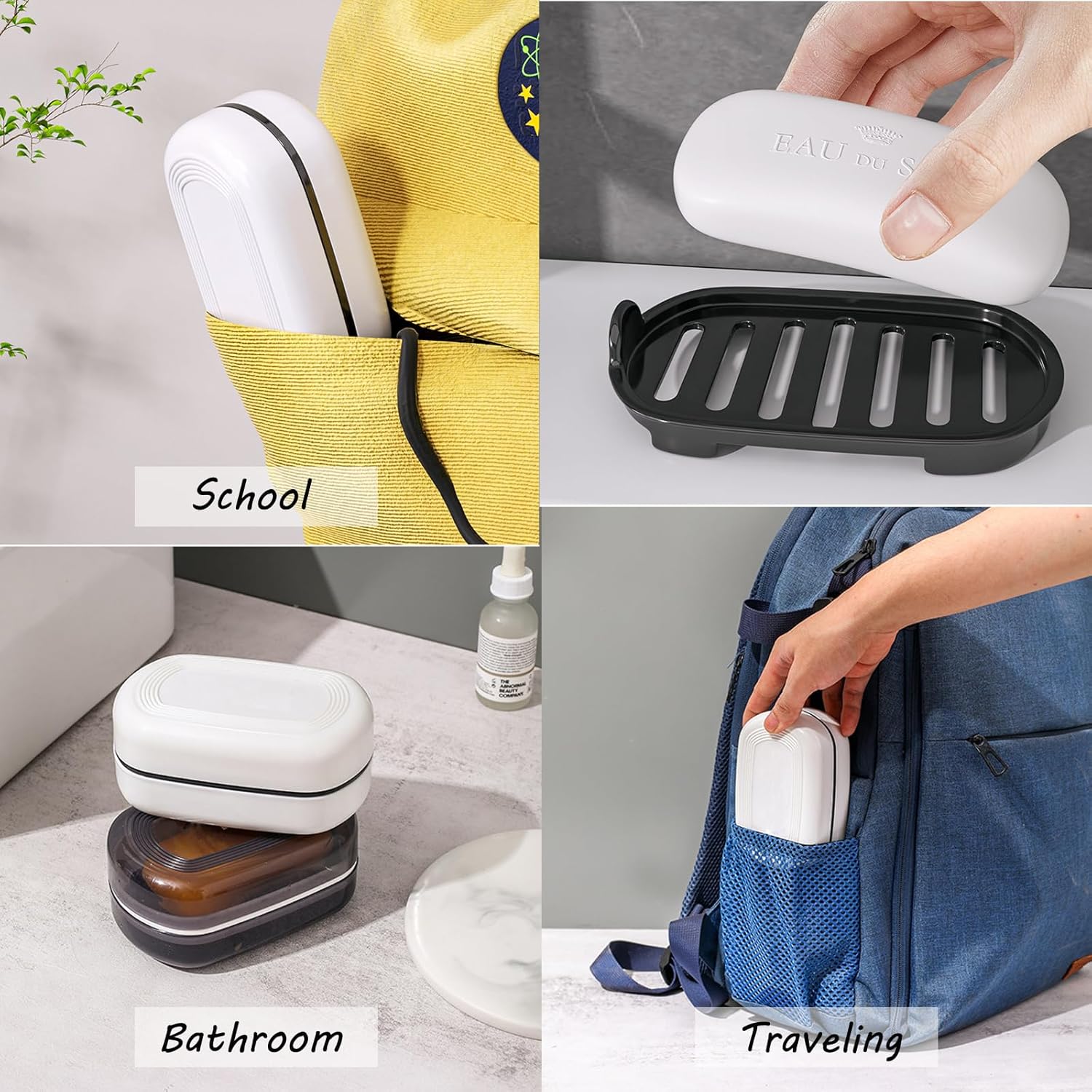 AMUONTY Travel Soap Case with Drainage Layer