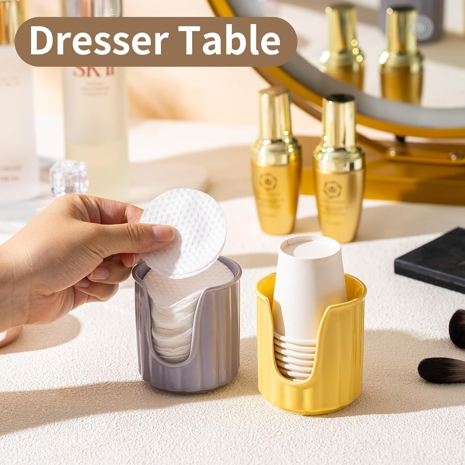 TANEW Ceramic Cup Dispenser with Vertical Stripes - 3oz Dixiee Holder