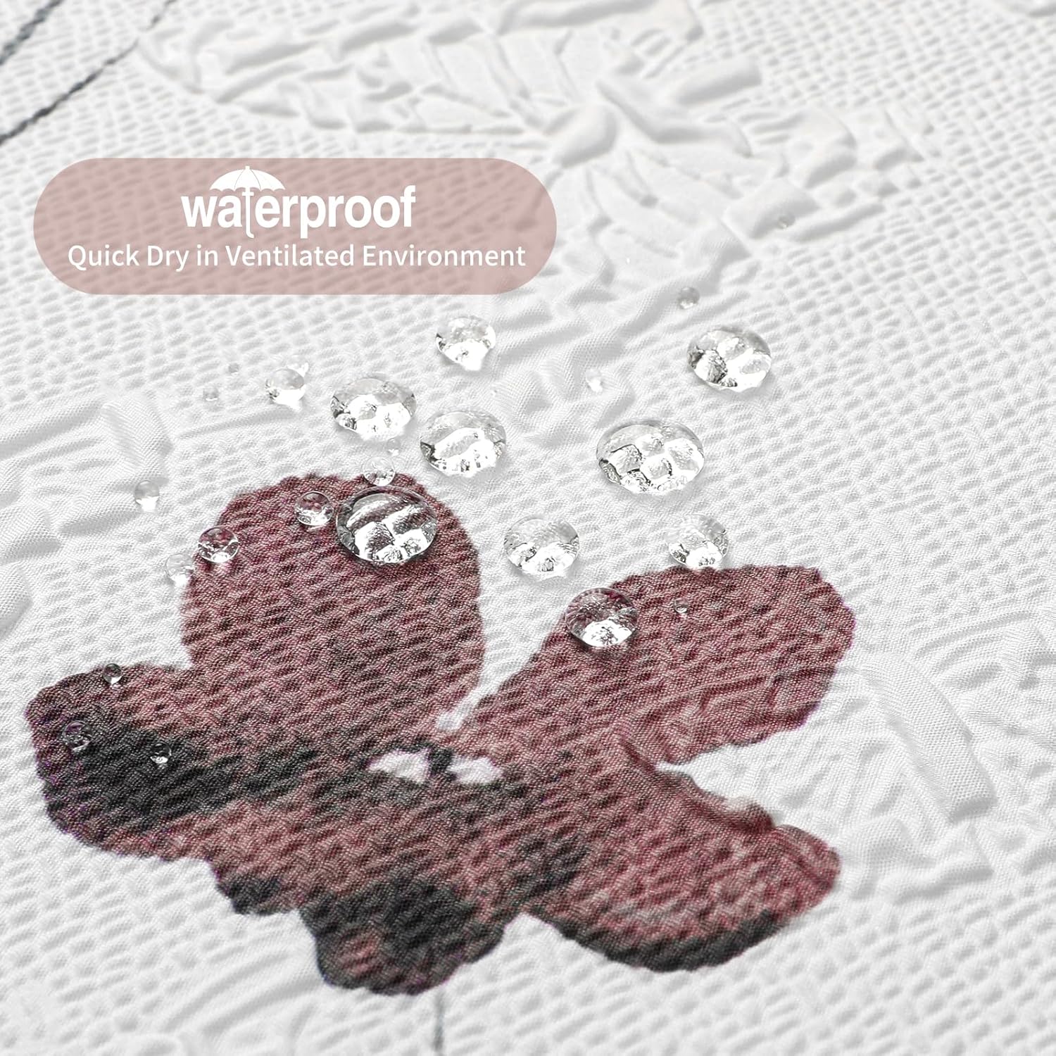 QiyI Embossed Floral Shower Curtain Set with Hooks