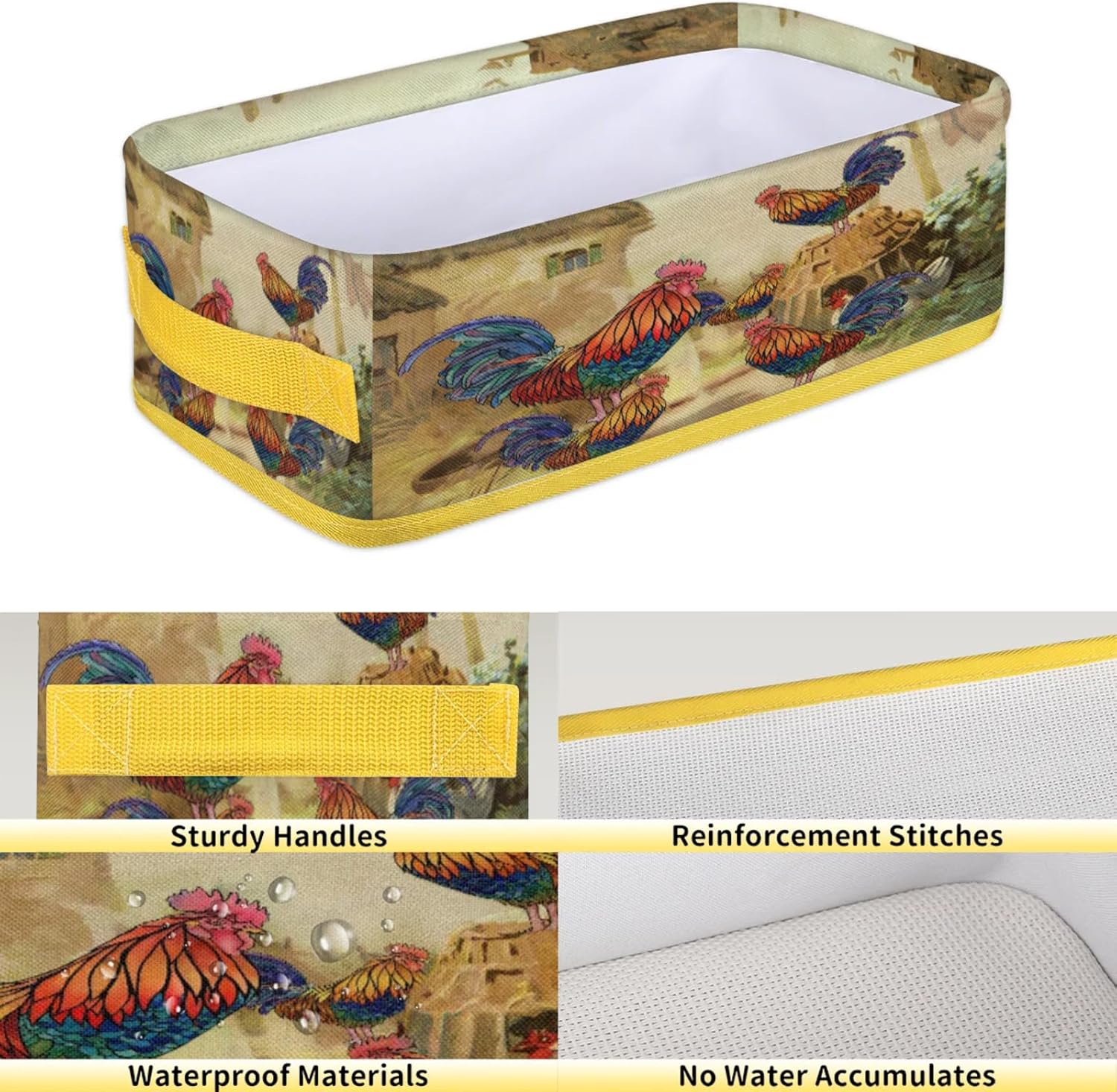 Snatocys Farmhouse Style Chicken Toilet Paper Basket with Handles